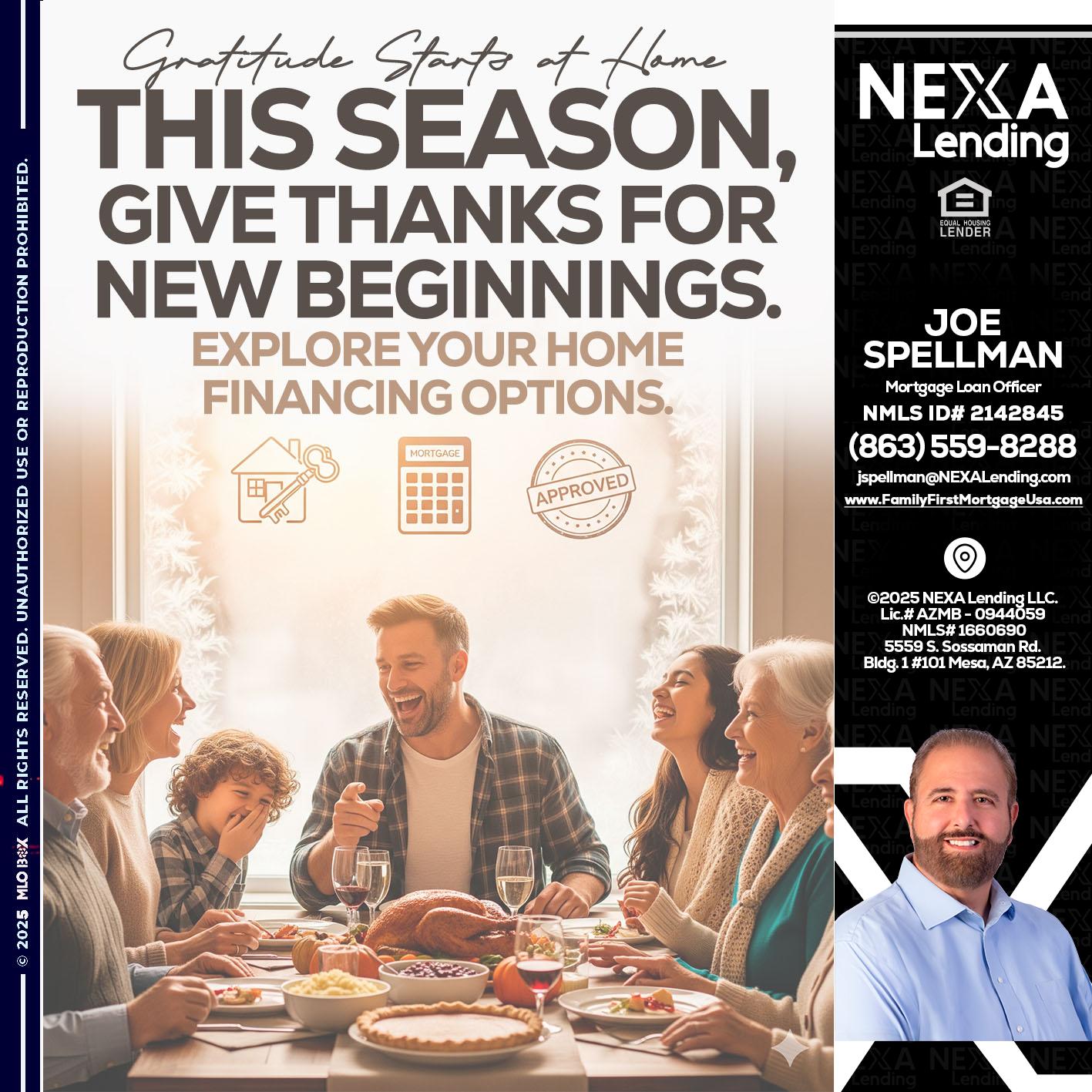 THIS SEASON - Joe Spellman -Mortgage Loan Originator