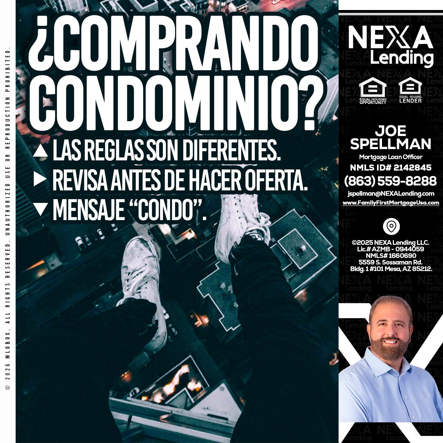 COMPRANDO CONDOMINIO? - Joe Spellman -Mortgage Loan Originator