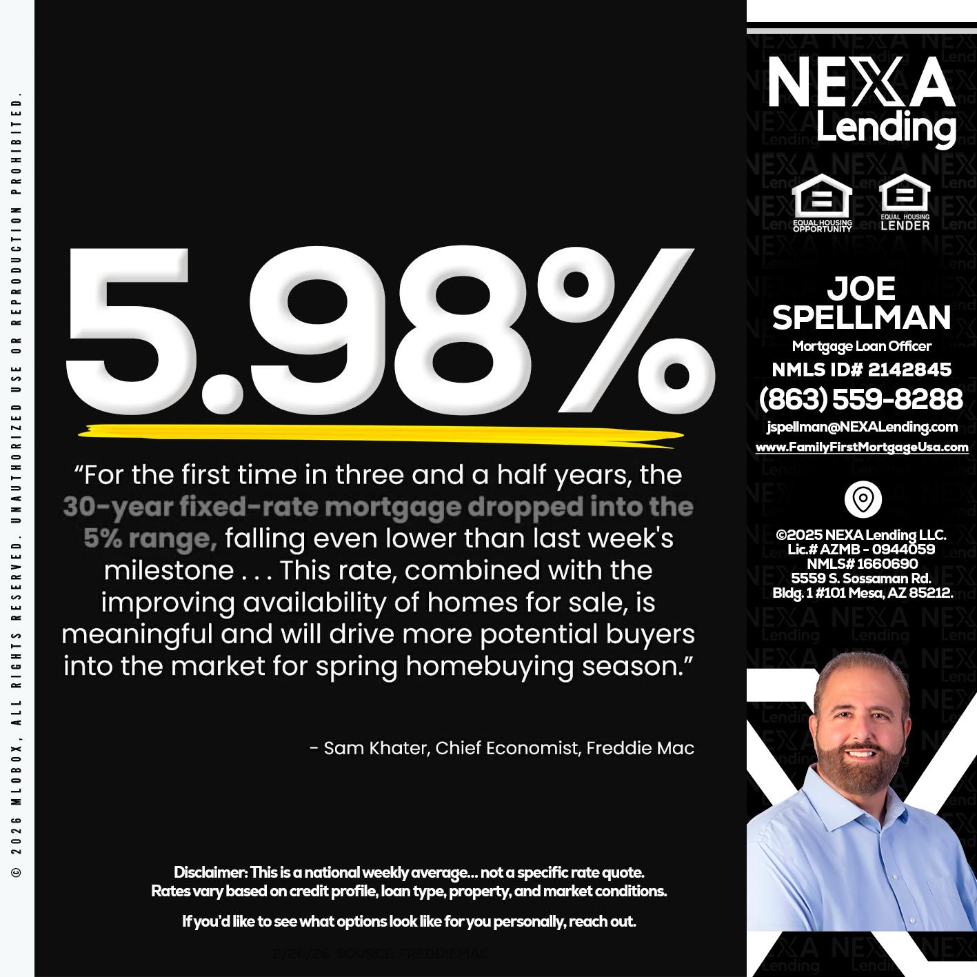 5.98% - Joe Spellman -Mortgage Loan Originator