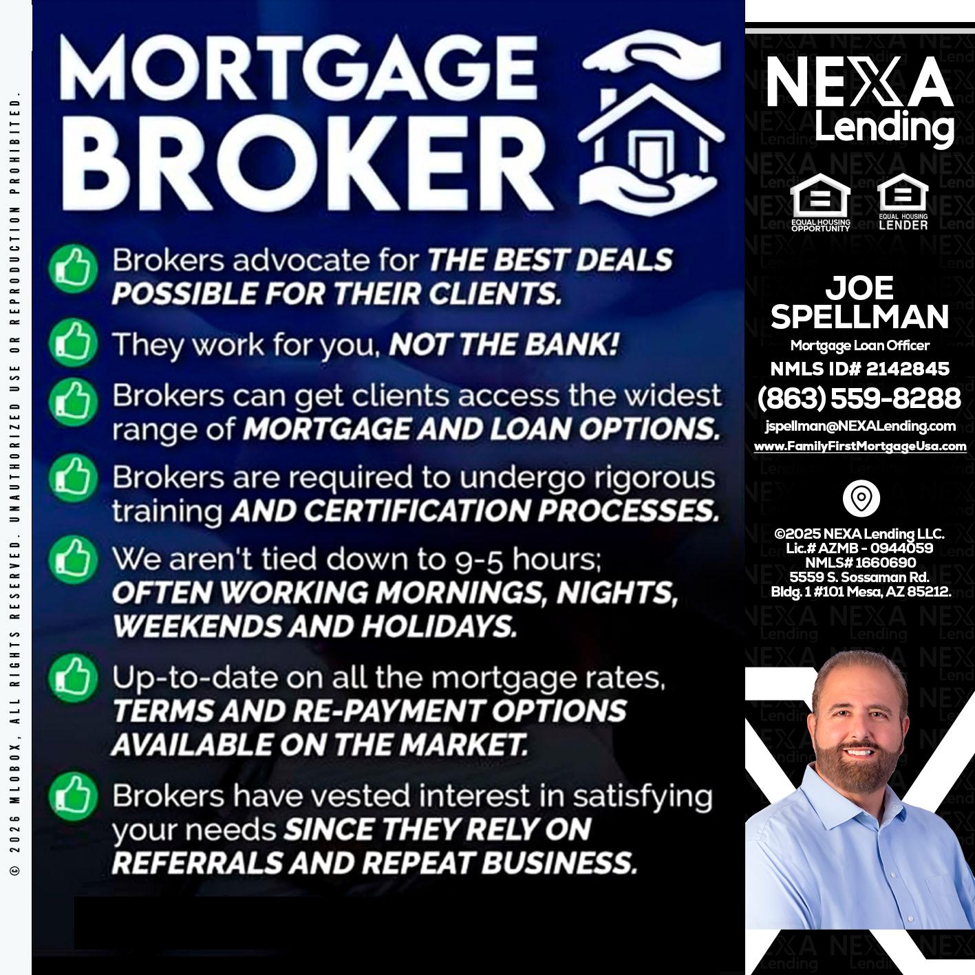 MORTGAGE BROKER - Joe Spellman -Mortgage Loan Originator