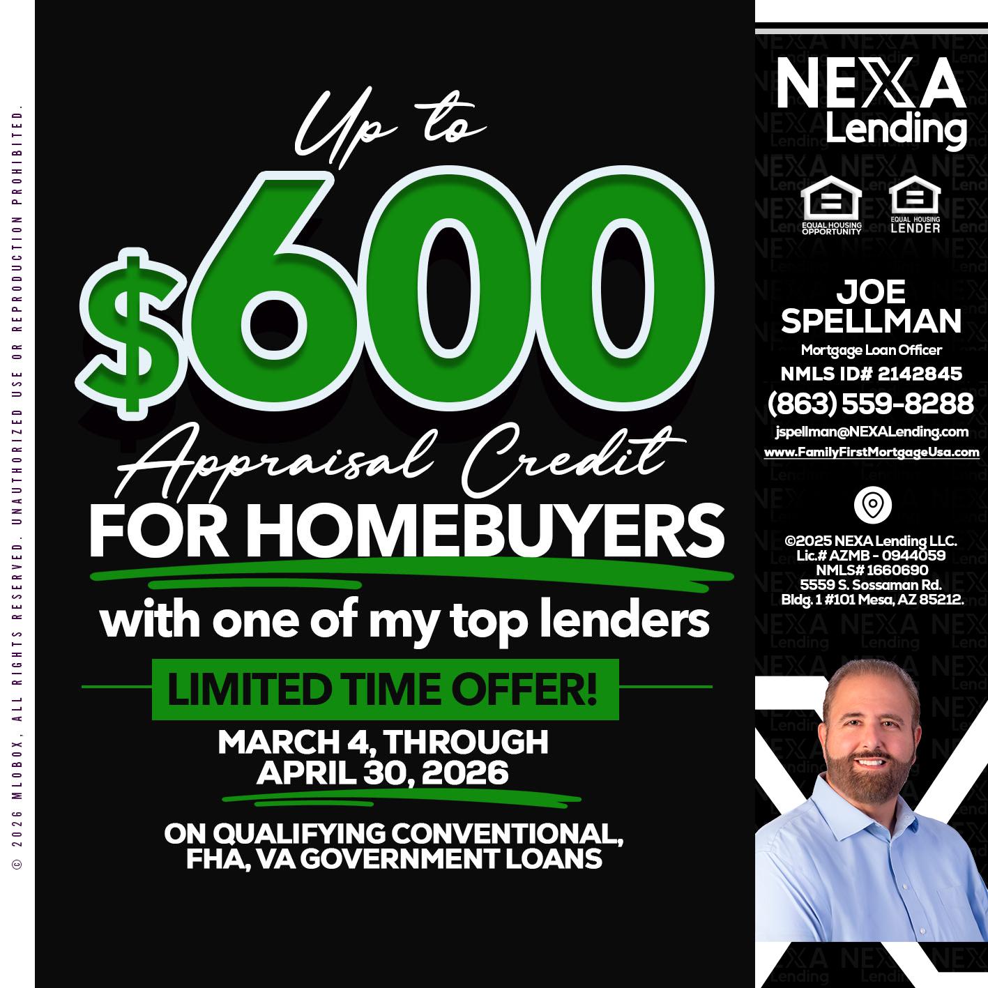 UP TO 600 - Joe Spellman -Mortgage Loan Originator