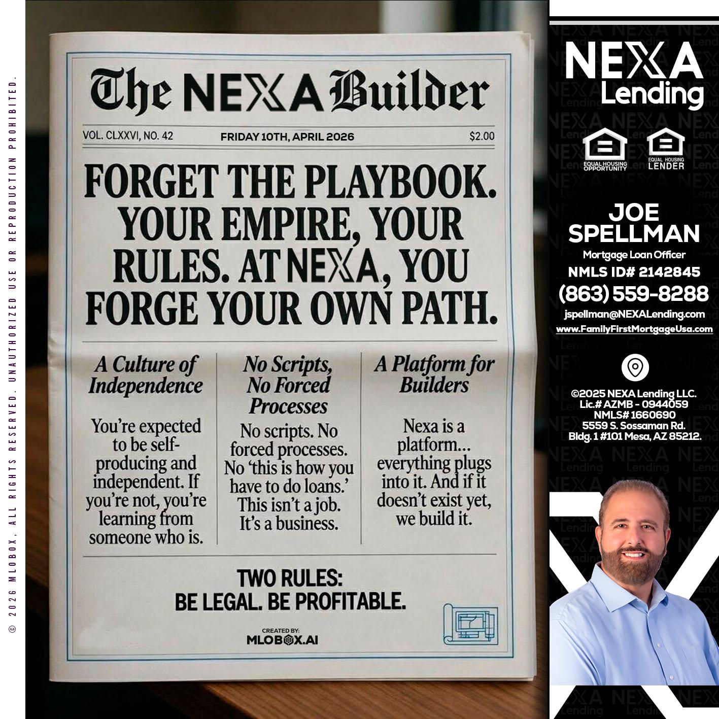 THE NEXA BUILDER - Joe Spellman -Mortgage Loan Originator