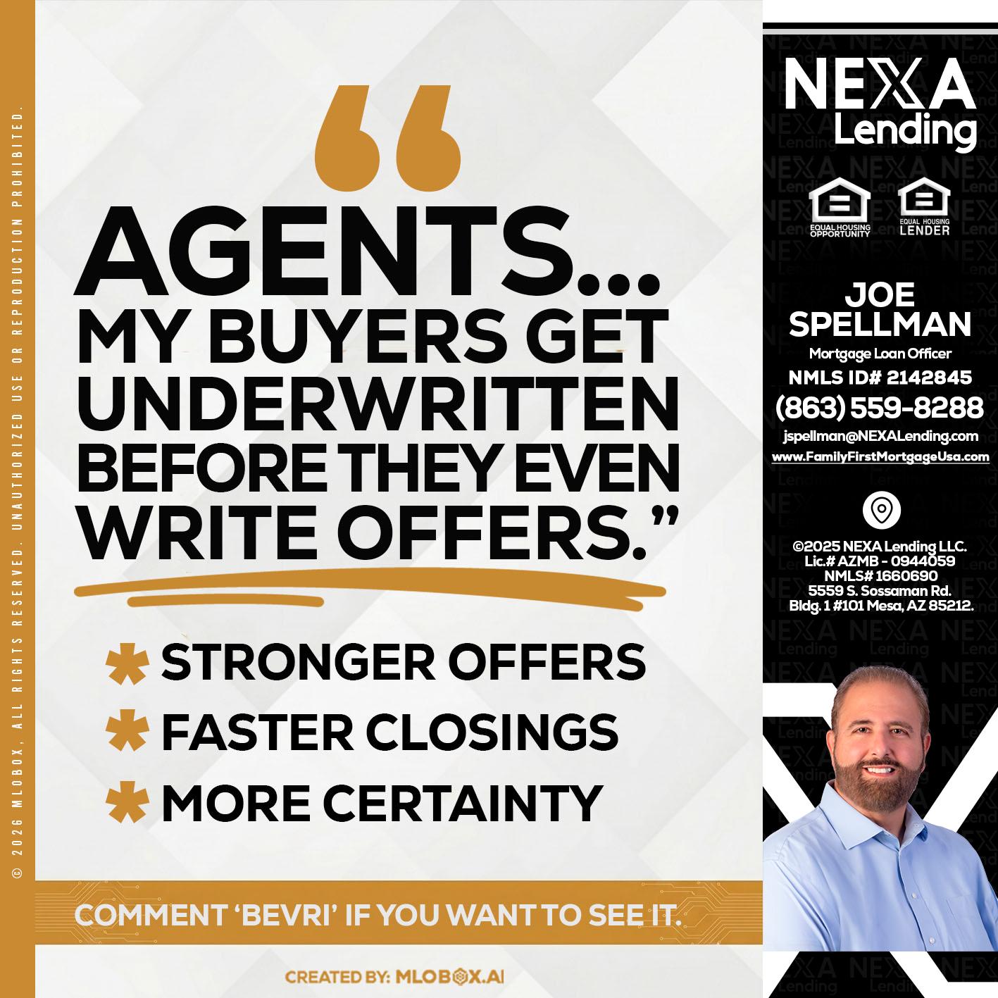 agents - Joe Spellman -Mortgage Loan Originator