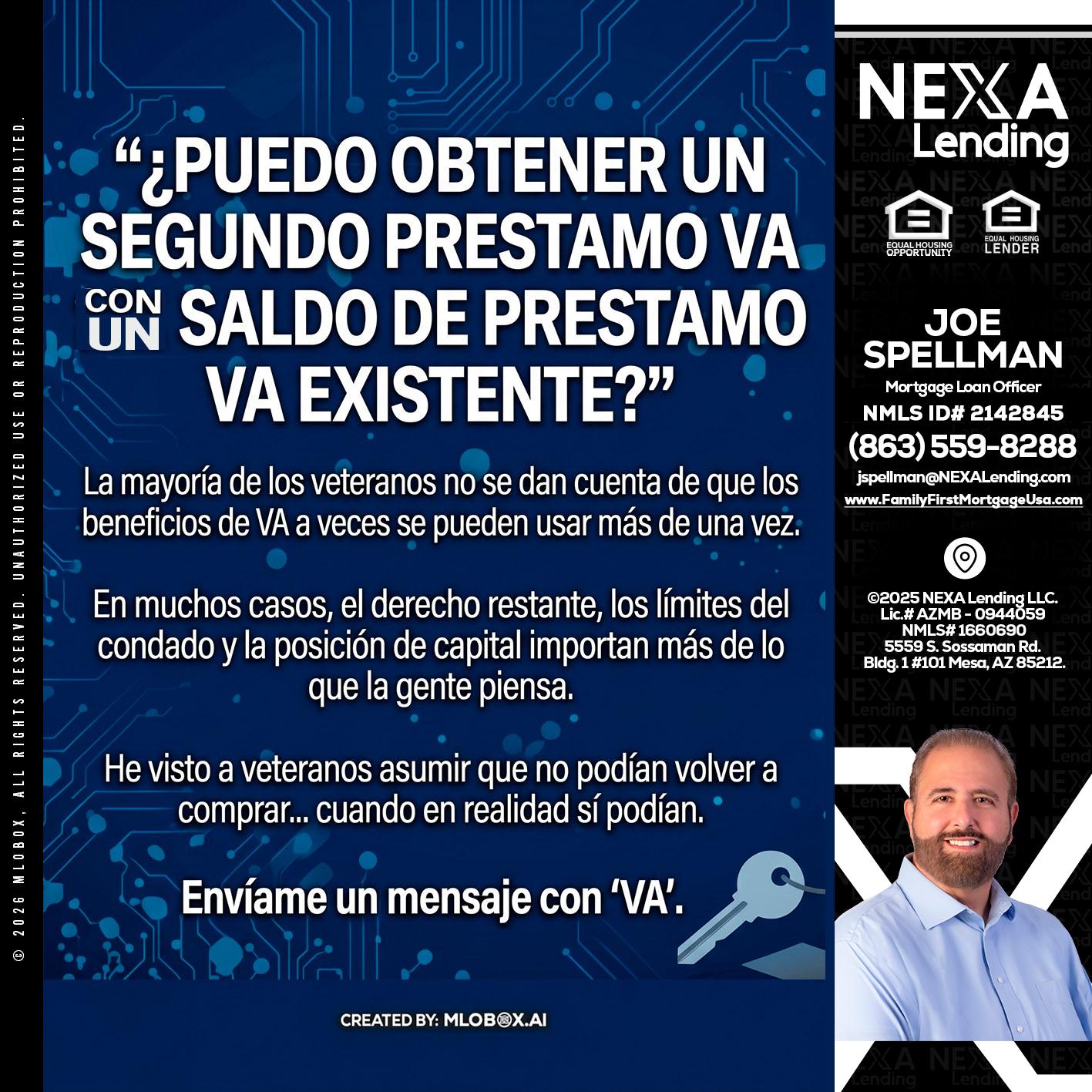 PUEDO OBTENER UN PRESTAMO VA - Joe Spellman -Mortgage Loan Originator