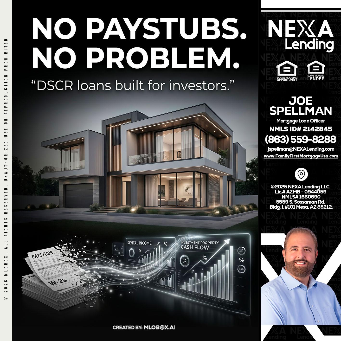 no paystub - Joe Spellman -Mortgage Loan Originator