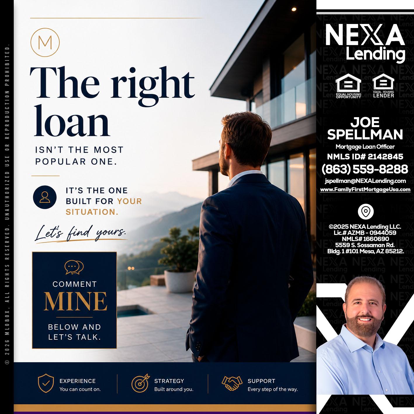 THE RIGHT LOAN - Joe Spellman -Mortgage Loan Originator